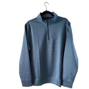 Hickey Freeman Blue Pinstripe 1/4-Zip Golf Pullover